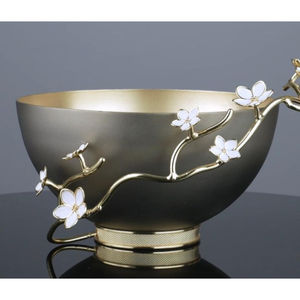 ชามเสิร์ฟสำหรับตกแต่งที่หรูหราชามโลหะสีทองที่มีฐานการออกแบบใบบัวสำหรับอุปกรณ์โต๊ะอาหาร - Product Image 2