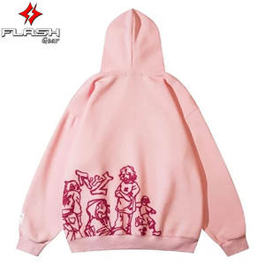 Modelo de moda 450GSM Lavado en blanco Sudadera con capucha de algodón de alto peso Pintura en aerosol Sudaderas con capucha de gran tamaño Oem Logo - Product Image 4