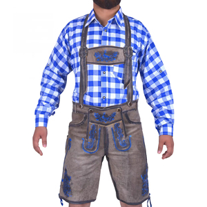 Short Lederhosen pour homme Tenue traditionnelle brodée en faux daim pour les festivals de bière Oktoberfest et les fêtes du patrimoine culturel - Product Image 2