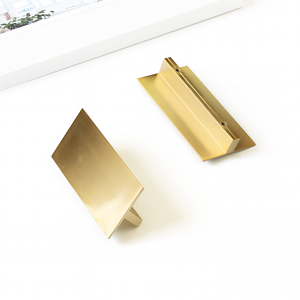 Poignée de meuble moderne en alliage d'aluminium, finition or brossé, minimaliste, pour cuisine, salle à manger, chambre, salon, tiroirs - Product Image 3