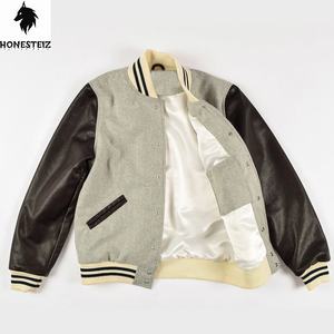 Men's Casual Wool Varsity Jacket Winter Stand Collar Windproof Breathable Quick Dry Light Comfortable Letter Style OEM Service - Product Image 3