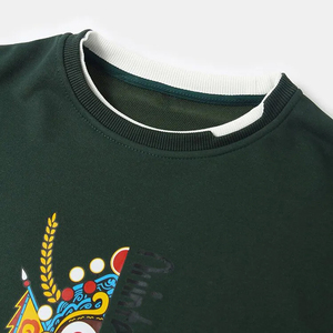 Sweat à capuche pour femme en éponge française avec logo personnalisé OEM Pull à col rond imprimé en 3D Badge de broderie d'automne Sweat-shirt décontracté - Product Image 3