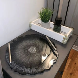 Bandeja decorativa de resina epoxi con remolinos vibrantes, ideal para cocina, comedor o sala de estar, centro de mesa - Product Image 1