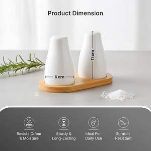 Ensemble sel et poivre en marbre à étiquetage privé, conçu pour les cuisines modernes recherchant des accessoires d'assaisonnement élégants et de haute qualité - Product Image 6