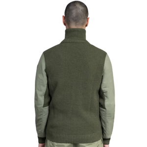 <b>Mens</b> Winter Hybrid Tactical Sweater Jacket Breathable Zip Closure Multi Pocket Front <b>Knit</b> Panel Smart Casual Outerwear - Product Image 3