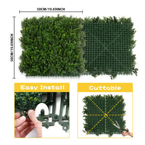 جدار نباتات صناعية من Shein بأبعاد 50×50 سم، ورق شجر صناعي للخصوصية في الحديقة المنزلية والديكورات الداخلية الحديثة - Product Image 6