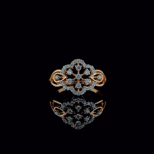 Anillo de Diamante Cultivado en Laboratorio de 0.25 CTW, Diseño Floral, Certificado SGL, Oro Sólido de 14K - Product Image 1