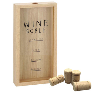 Legno naturale/nero 15x4x30cm supporto in sughero vetro MDF scatola per la collezione di sughero decorazione per la casa parete accento per il vino di sughero collettore - Product Image 1