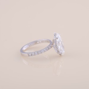 แหวนเพชรทรงมาร์คีส์รับรองโดย IGI พร้อมวงแหวนประดับเพชรแบบ Pavé ทำจากทองคำขาว/โรสโกลด์/ทองคำเหลือง 9K - Product Image 5