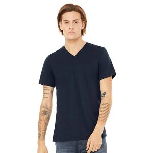 Black Unisex Custom <b>Men</b> Poly-rich Short Sleeve <b>V</b>-<b>neck</b> <b>T</b>-<b>Shirts</b> - Product Image 4