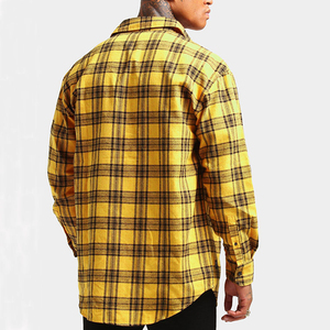 Chemises en flanelle boutonnées pour hommes de la meilleure qualité, sur mesure, dernier design, tricotées, manches longues, décontractées, col roulé, toile - Product Image 5