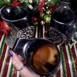 Tasse de corne de vin de conception Viking de qualité supérieure tasse à boire en corne de buffle sculptée unique pour l'exportation article décoratif par l'artisanat en croissant - Product Image 3