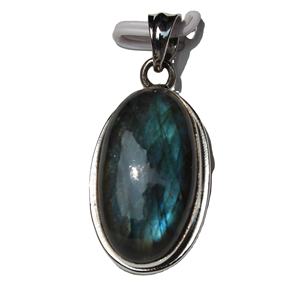 Vente en gros, Labradorite, Cabochon rond naturel, pendentif en argent Sterling 925, pierres de cristal de guérison naturelles - Product Image 5