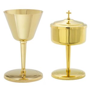 CÁLIZ Y CÁLIZ DE CIBORIO ROJO EN COPA DE PLATA DE LATÓN BICOLOR PARA ALTAR VINO IGLESIA SUMINISTROS PRODUCTO MÁS TENDENCIA - Product Image 6