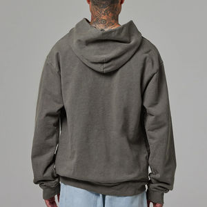 เสื้อฮู้ดดี้ผ้าฝ้าย100% สำหรับผู้ชายเสื้อฮู้ดใส่สบายสีทึบพิมพ์โลโก้ได้ตามต้องการ - Product Image 6