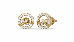 Pendientes de diamantes naturales chapados en rodio de oro macizo de 14 quilates para mujer clásica con 36 diamantes redondos de corte brillante 0.20CTW - Product Image 3