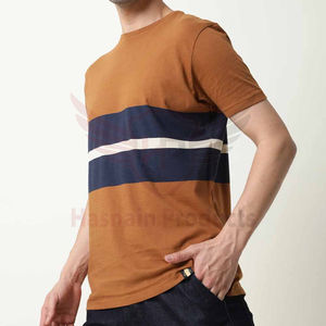 100% Cotton High Quality <b>Collarless</b> Color Block Casual Short Sleeve T-<b>Shirt</b> for <b>Men</b> High Street Plus Size From Pakistan - Product Image 5