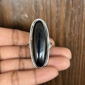 High Quality Natural <b>Black</b> <b>Onyx</b> Gemstones Sterling Silver Plated <b>Rings</b> Wholesale Brass Gemstone Fashion <b>Ring</b> Waterproof Jewelry - Product Image 4