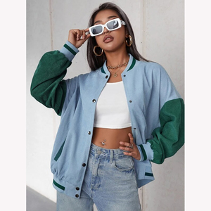 Custom Designed Women's Varsity <b>Jacket</b> for Winters <b>Long</b> Sleeve <b>Leather</b> Knitted Processing Wholesale Supply - Product Image 1