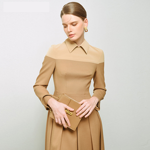 HADIE VESTIDO MIDI PLISADO Elegante 60% Viscosa Embalaje personalizado de Vietnam Fabricante Alta calidad Antiarrugas Transpirable - Product Image 5