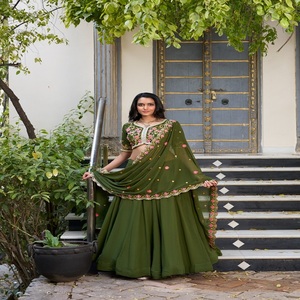 Última tendencia Georgette Lehenga Choli secuencia y bordado trabajo con Dupatta India exporta calidad - Product Image 1