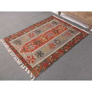 พรมตุรกีวินเทจ ขนาด 3.6x4.7 ฟุต พรมตกแต่งลายดอกไม้สีแดงเทา - Product Image 2