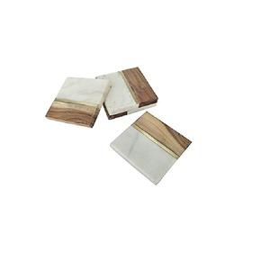 Conjunto de posavasos de madera de mármol blanco de tendencia Creative Classic Home Bar Drink Tea Mat/Pad de India Bar Trending Stone Material - Product Image 4