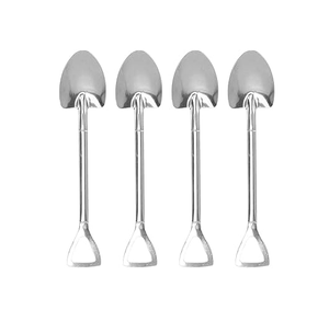 Cuillère à dessert en acier inoxydable, fait à la main, brillant, poli, pointu et carré, top vente - Product Image 5