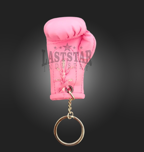 LAST STAR INDUSTRY Custom Mini Boxing Glove Keychain High Quality PU Leather Logo Promotional Carabiners PINK Colour Lightweight - Product Image 2