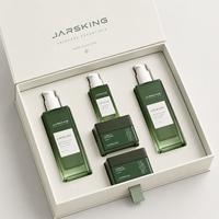 Ensemble de soins de la peau de luxe en marque privée, flacon de lotion en verre triangulaire 100 ml 120 ml, pot de crème pour le visage, emballage de beauté haut de gamme en gros