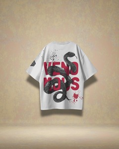 เสื้อยืดผู้ชายผ้าฝ้ายโอเวอร์ไซซ์300-400แกรม100% ออกแบบได้เองเสื้อยืดฝรั่งเศสเทอร์รี่สีดำขอบดิบ - Product Image 1