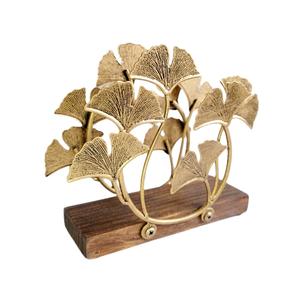 Porte-papier de soie méta solide de qualité supérieure dernière forme de style de feuilles forme et taille personnalisées porte-serviettes plaqué or - Product Image 2