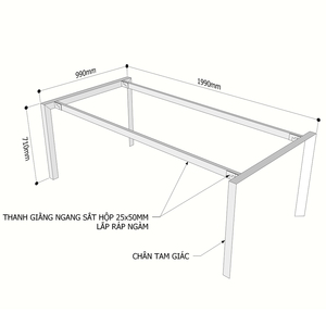 Patas de Mesa de Acero Trian Concept 200x100, Requiere Ensamblaje-HCTA009 - Product Image 2