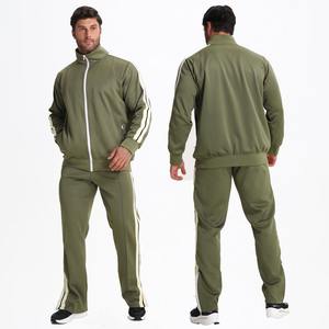 ชุดวอร์ม2ชิ้นสำหรับผู้ชายชุดวอร์มผ้าโพลีเอสเตอร์แบบกำหนดเองชุดวิ่งชุดวอร์มกางเกงแบบรูดซิปขึ้น100% - Product Image 1