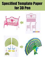 Livre de dessin pour impression 3D, modèle en papier épais réutilisable et coloré avec 40 motifs et une plaque transparente pour stylo 3D