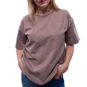 Camiseta de Hombros Caídos con Tacto Suave, Corte Holgado, Estilo Casual para Uso Diario, Fácil de Combinar y con Estilo Urbano - Product Image 2