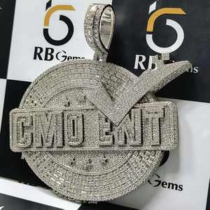 Pendentif personnalisé en diamant VVS Hip Hop Rapper Lettre Plaqué or rose 10K 14K 18K Argent sterling Bijoux fins Fête chrétienne - Product Image 6