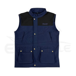 Gilet d'extérieur softshell, durable, bleu, sans manches, logo personnalisé, veste utilitaire d'hiver, marque privée, gilets de chasse - Product Image 1