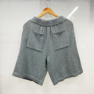 Personnalisé Mohair Laine Biker Gym Shorts Surdimensionné Cordon Tricot Running Basketball Shorts Streetwear Mohair Shorts pour Hommes - Product Image 2