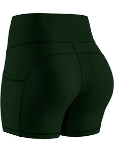 Pantalones cortos de yoga desnudos de cintura alta de secado rápido, pantalones cortos adelgazantes ajustados, deportes para correr y mallas de yoga para mujer - Product Image 4