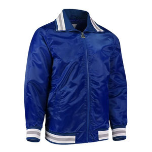 Veste en satin pour homme brodée de lettres d'extérieur Blouson bombardier baseball coupe-vent Veste en satin de soie personnalisée pour homme - Product Image 5