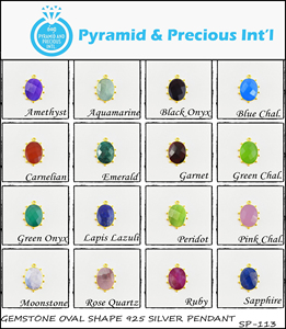 Pendentif de forme ovale en pierre précieuse aigue-marine en argent sterling 925 plaqué or plaqué rhodium - Product Image 2