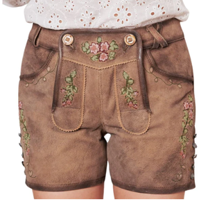 Short Lederhosen en cuir de chèvre pour femme Short en cuir de haute qualité pour femme - Product Image 1