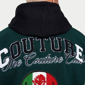 Veste de pluie de baseball avec logo personnalisé pour hommes, vente en gros de matériel de laine de rue pour l'extérieur, grande taille pour les garçons Letterman du collège - Product Image 4