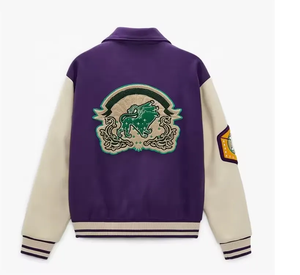 Chaquetas universitarias recortadas para mujer de alta calidad, chenilla transpirable, respetuosa con el medio ambiente, logotipo personalizado bordado, acabado a la moda - Product Image 6