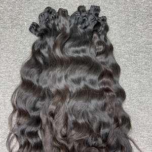 Extensions de cheveux de trame de vague naturelle 100% cheveux humains Super Double dessiné vierge luxe Machine Double trame cambodgienne brute un donneur - Product Image 4