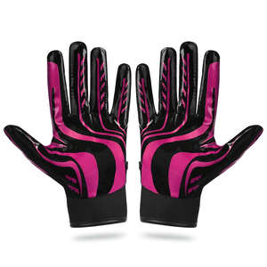 Customizable American Football Receiver Gloves for Youth Adults <b>Sticky</b> Anti-Slip Leather Palm Grip Available Various Sizes - Product Image 2