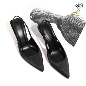 Slingbacks Vibram PU stiletto heel กระดาษพรีเมี่ยม slingback วัสดุซาตินและ PU กล่องนิ้วเท้าจากเวียดนาม - Product Image 3