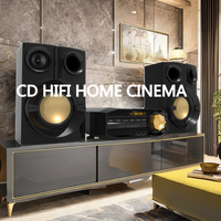 Système audio stéréo sans fil BT 100W avec basses, mini système en plastique et bois