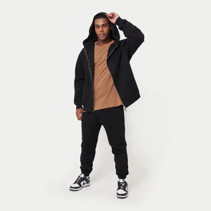 Pull surdimensionné pour hommes, pull de sport à impression 3D personnalisé, sweat à capuche décontracté avec logo personnalisé, capuche zippée délavée - Product Image 3